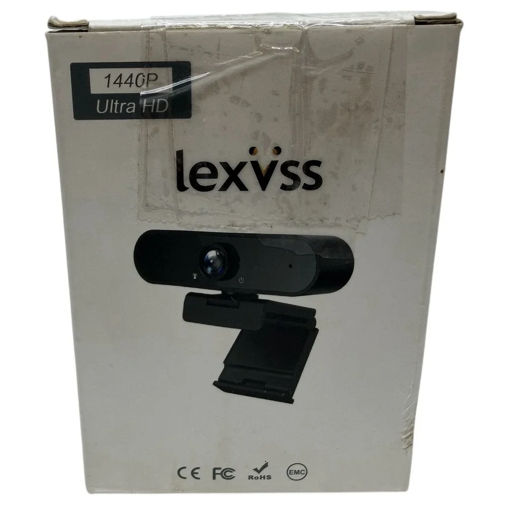 Lexvss Webcam with Microphone, Portable 2K 1440P HD Wide Angle Steaming Web‎ Cam